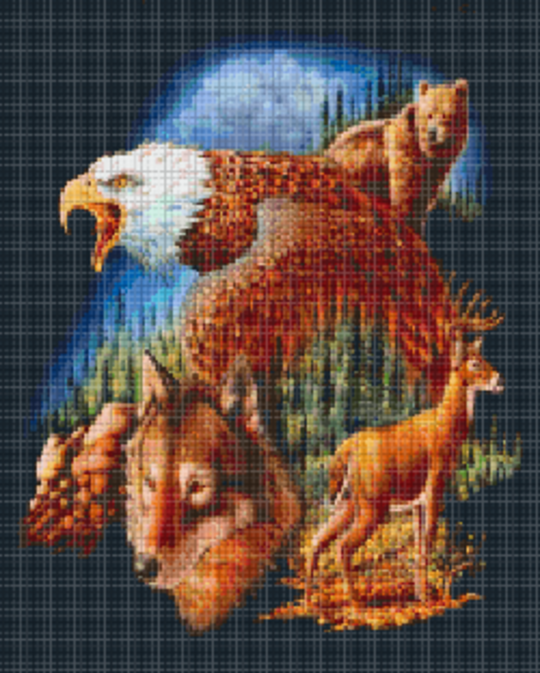 Animals In The Mountains Sixteen [16] Baseplate PixelHobby Min-mosaic Art Kit